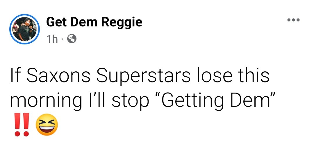 weareTJT's tweet photo. Will this be the last time that Reggie "get them"? Find out at 3 pm when the New Years Day Junkanoo results are released!
#fyp #viral #Junkanoo #Saxons #newyears #jan1st #getdemreggie https://t.co/Uwcw7sXGFt
