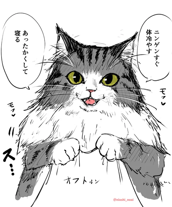 「ニンゲン、毛皮無い」