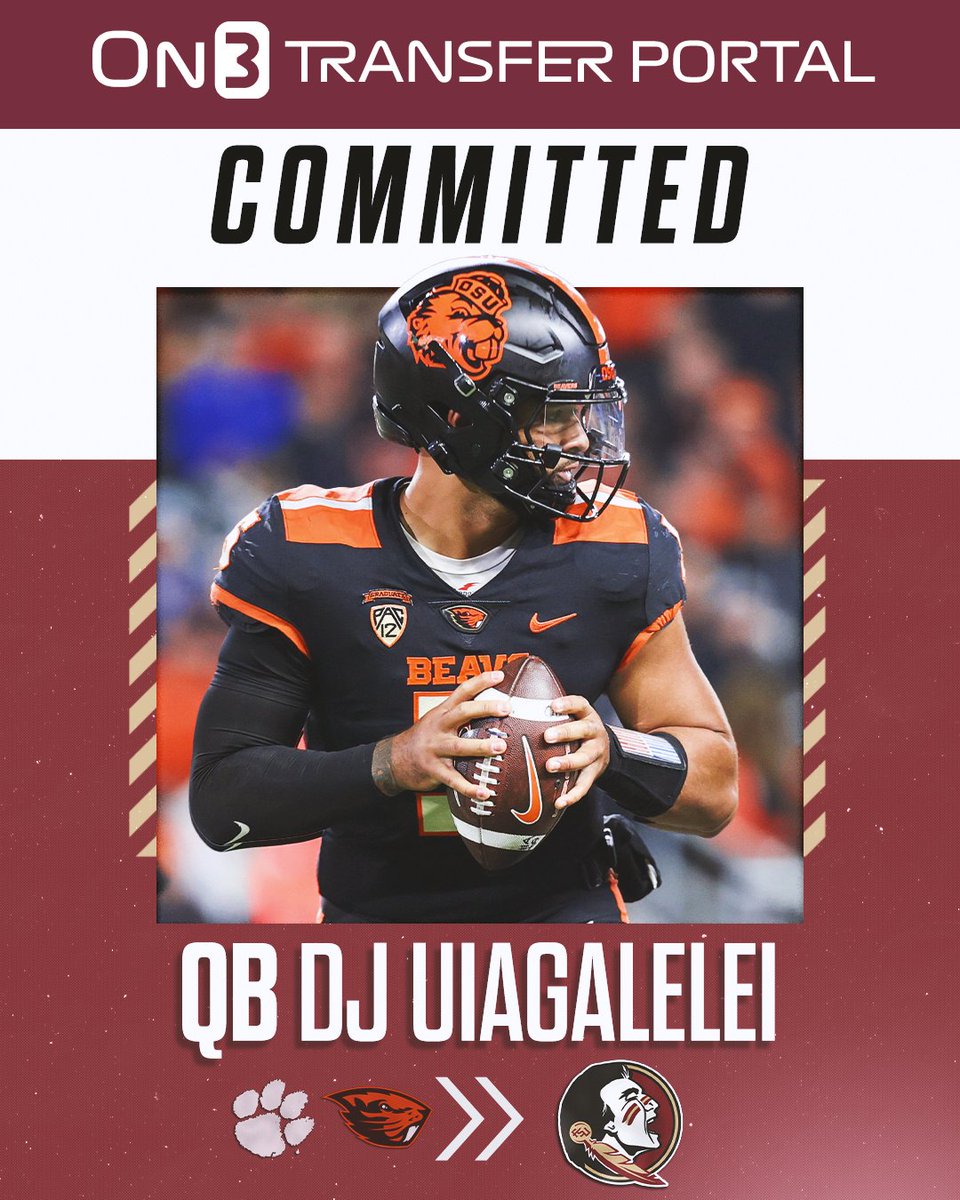 BREAKING: Former Clemson, Oregon State QB DJ Uiagalelei has committed to Florida State, <a href="/petenakos/"></a> confirms🍢

on3.com/college/florid…