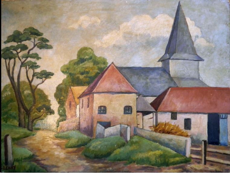Good evening, Sam @samatquinton & thank you: I'm so pleased that you are enjoying seeing the Group's work. Here's one that I hope you'll like. This is 'Church Farm, Litlington' by Lilian Leahy from c.1933/34. #LilianLeahy #Litlington #Sussex #EastLondonGroup