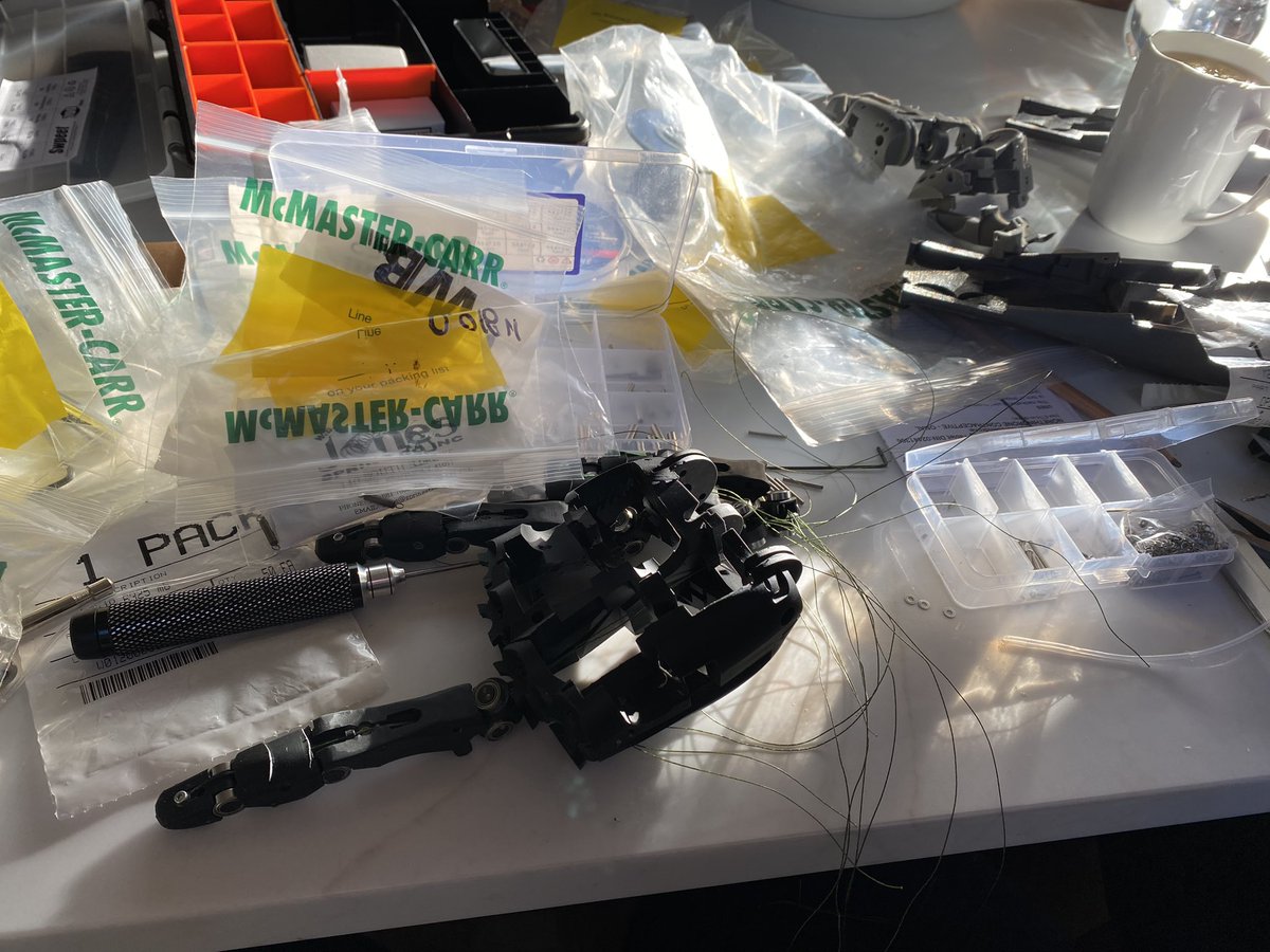 Some New Years morning #robot hand building. Looking forward to an exciting 2024! #humanoid #robotics #3dprinting