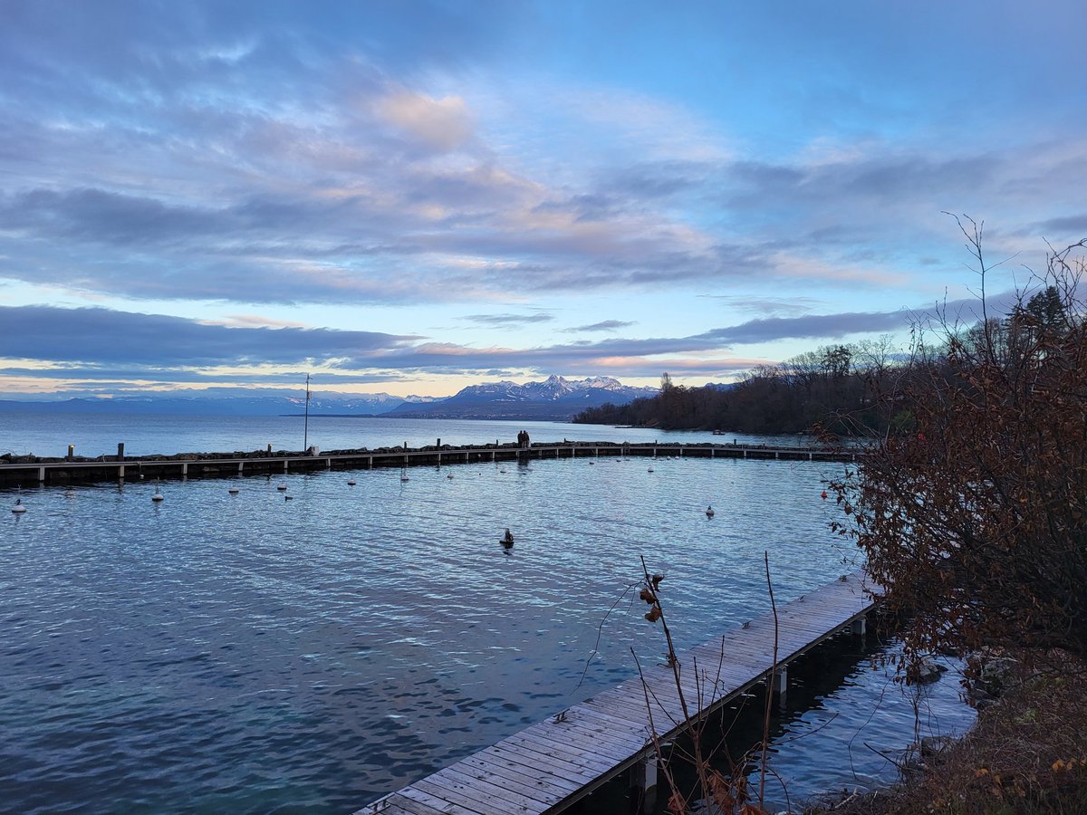 #1BonheurParJour Se promener à deux, prendre l'air et regarder les montagnes au bord du lac Leman