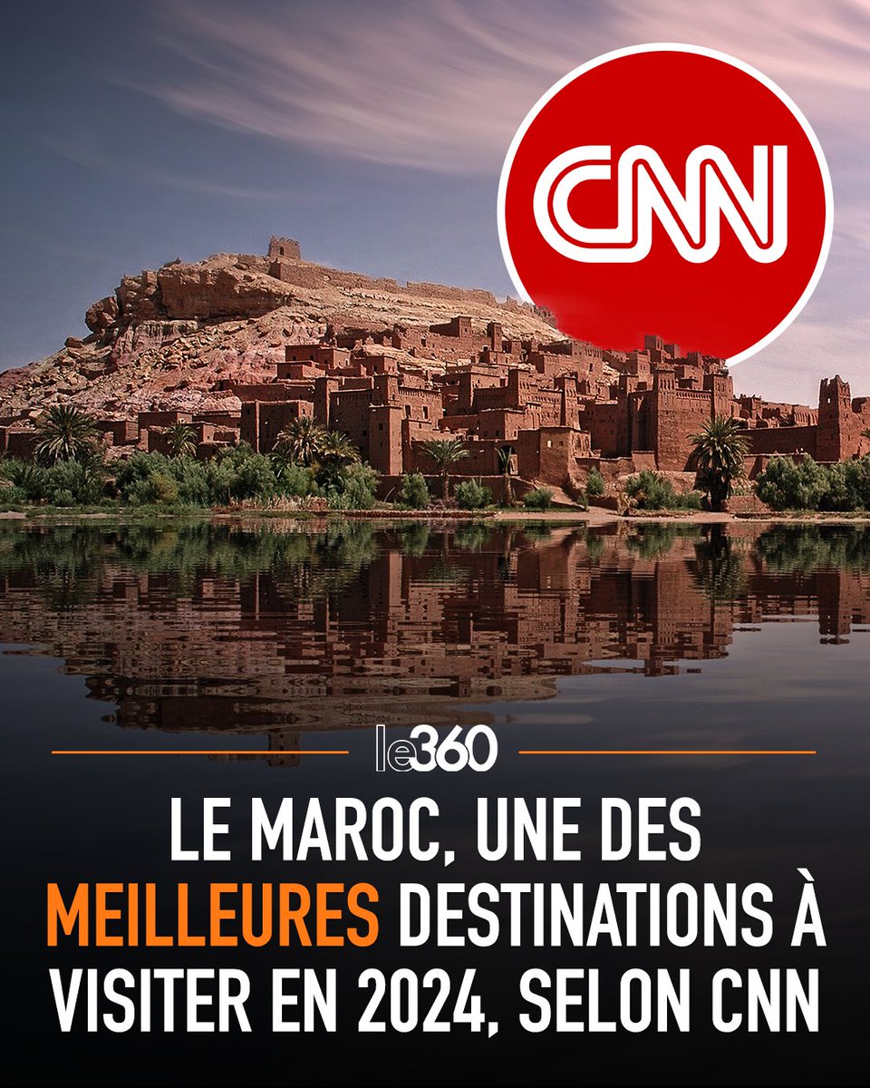 Le360fr's tweet image. 🇲🇦🇺🇸 Le Maroc figure parmi les meilleures destinations à visiter durant l’année 2024, indique la chaine de télévision américaine CNN dans sa rubrique «Travel».

Le grand média recommande aux touristes d’aller à la découverte d’autres lieux du Royaume, comme Tétouan et Meknès…
