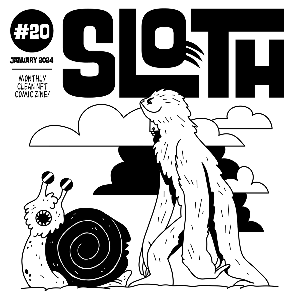 TWENTIETH ISSUE OF SLOTH IS OUT NOW!!! 🦥

Sloth #20 - January 2024
Monthly Clean NFT Comic Zine!

39 Artists, 44 Pages
teia.art/objkt/843799
objkt.com/asset/hicetnun…

Available only for 3 tez 🔥

* The pdf may take time to load. 🐌

Cover illustration: <a href="/being_micro/">MicroBeing</a>