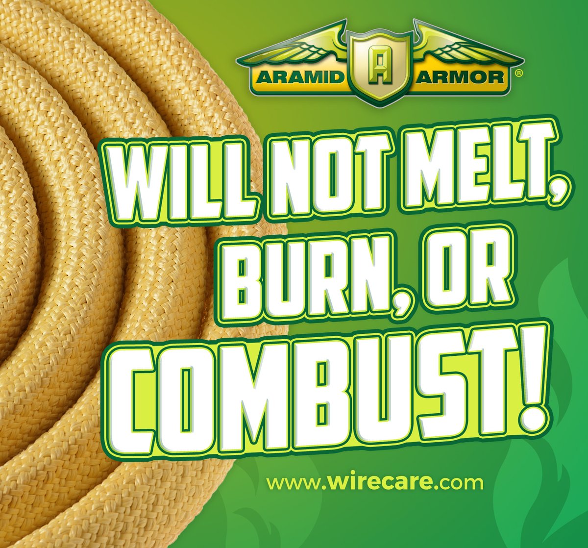 wirecare's tweet image. Extra heavy duty, tightly woven Aramid Armor® is braided from aramid fibers, soft and pliable but with 5 times the strength of steel on an equal-weight basis! #WireCare #Techflex #TechflexSleeving #BraidedSleeving #WireProtection