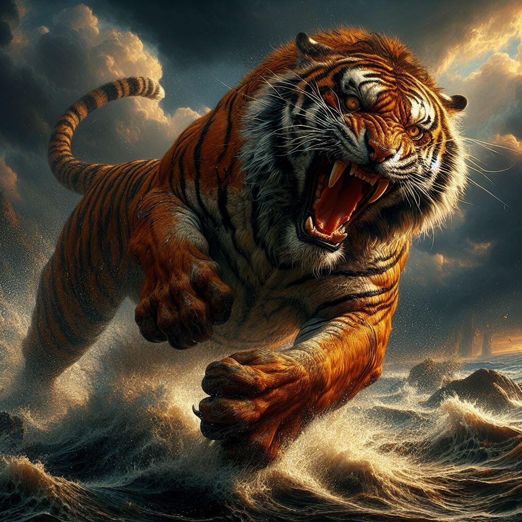 Angry Tiger 

#bingimagecreator #PromptShare #AIArtwork #AIart #tiger #fearless #nicolasamori    

detailed prompt 👉ALT