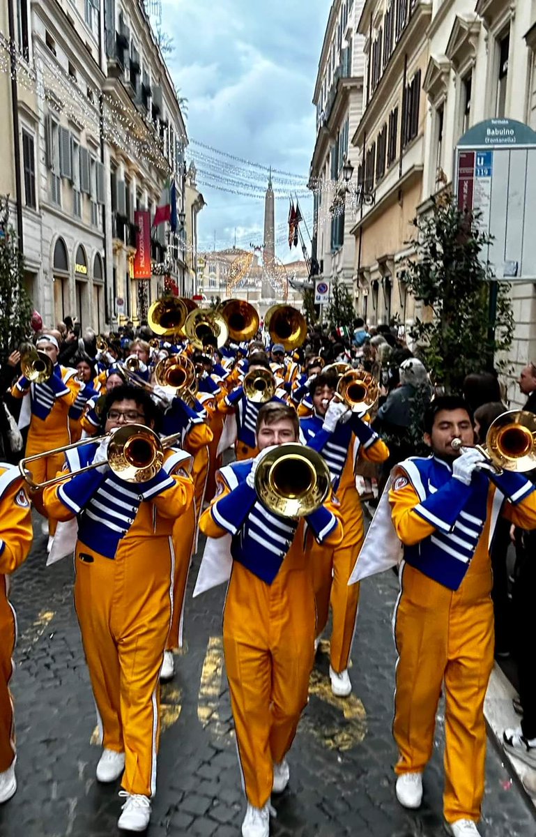 Today the #AngeloState Ram Band performed in the New Year's Day Parade in Rome, Italy. Happy New Year to the #RamFam near and far!