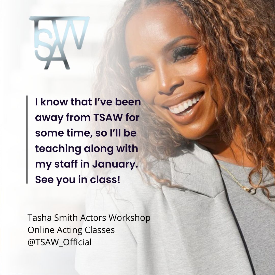 Tasha is back this month!  She will visiting each class at least once in January.  Register for one of our group acting classes today.  All classes are online and interactive--not lecture only. Click the link in our bio to sign up. bio.site/tsaw