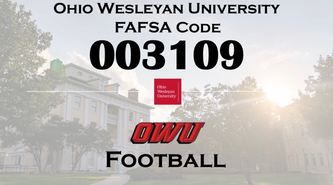 Today is the first day you can fill out the FAFSA, here is the code for OWU‼️ #The740 #RollShops