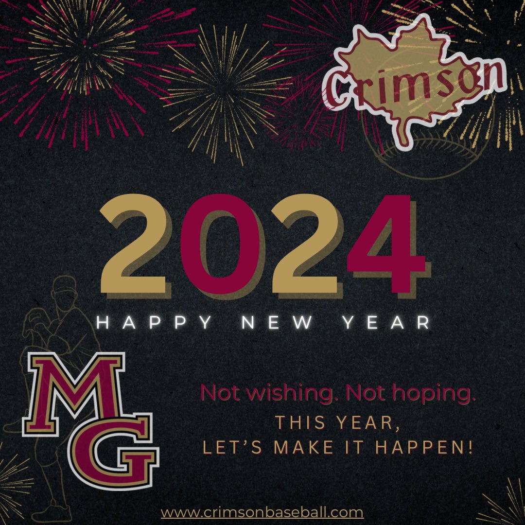 Happy New Year @BaseballCrimson Family! #WHGBHF #helpeachother Go get what you want it 2024! #MakeItHappen