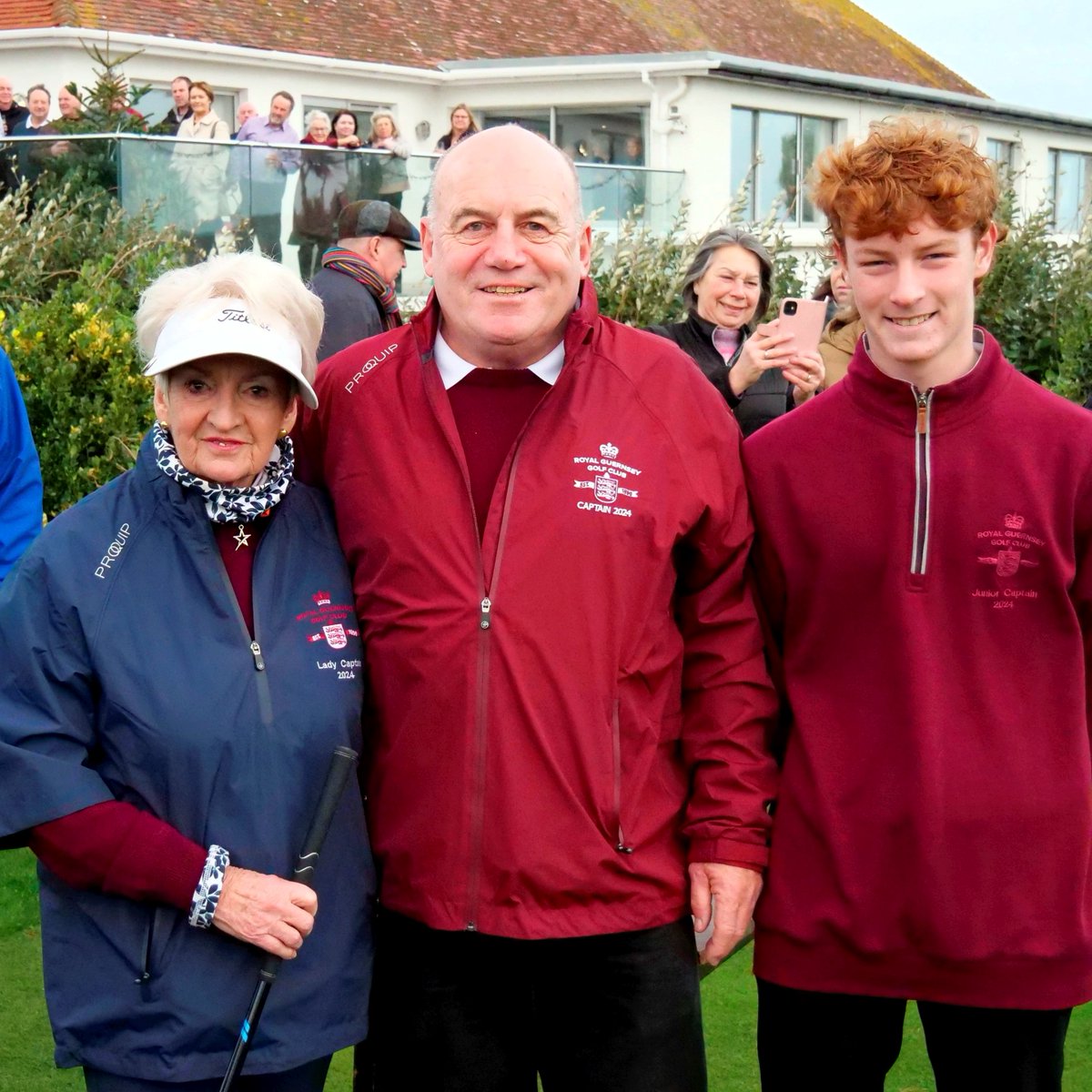 GsyPressSport's tweet photo. Happy New Year! And in keeping with tradition, the Royal Guernsey Golf Club held their captains' drive-in today with club captain Chris Thompson, lady captain Jacqui Ward and junior captain Jayden Tucknott taking on their roles for the year ⛳ https://t.co/yI8ZZEnV5z