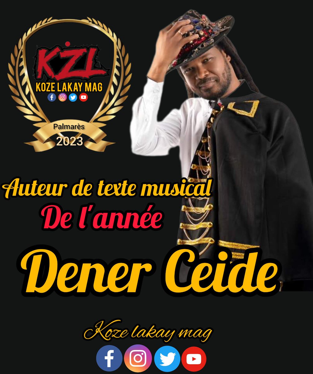 Joreljoseph2's tweet photo. 2023 Awards 
Congratulation à @denerceide 
Auteur de texte musical 🎶 https://t.co/VBbuWxqaOt