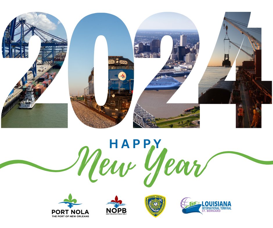 railnola's tweet image. #RailNOLA wishes you a Happy New Year! We look forward to continuing to serve Louisiana as a global gateway and a vital economic engine in 2024. Here’s to a new year full of progress, opportunity, and collaboration!

#YourWorkingRiver #RailRiverRoad