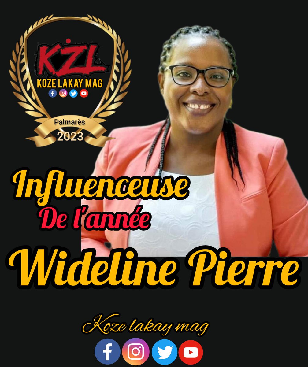 Joreljoseph2's tweet photo. 2023 Awards 
Congratulation à @widelinepierre 
Influenceuse https://t.co/fkD2PrLPNt
