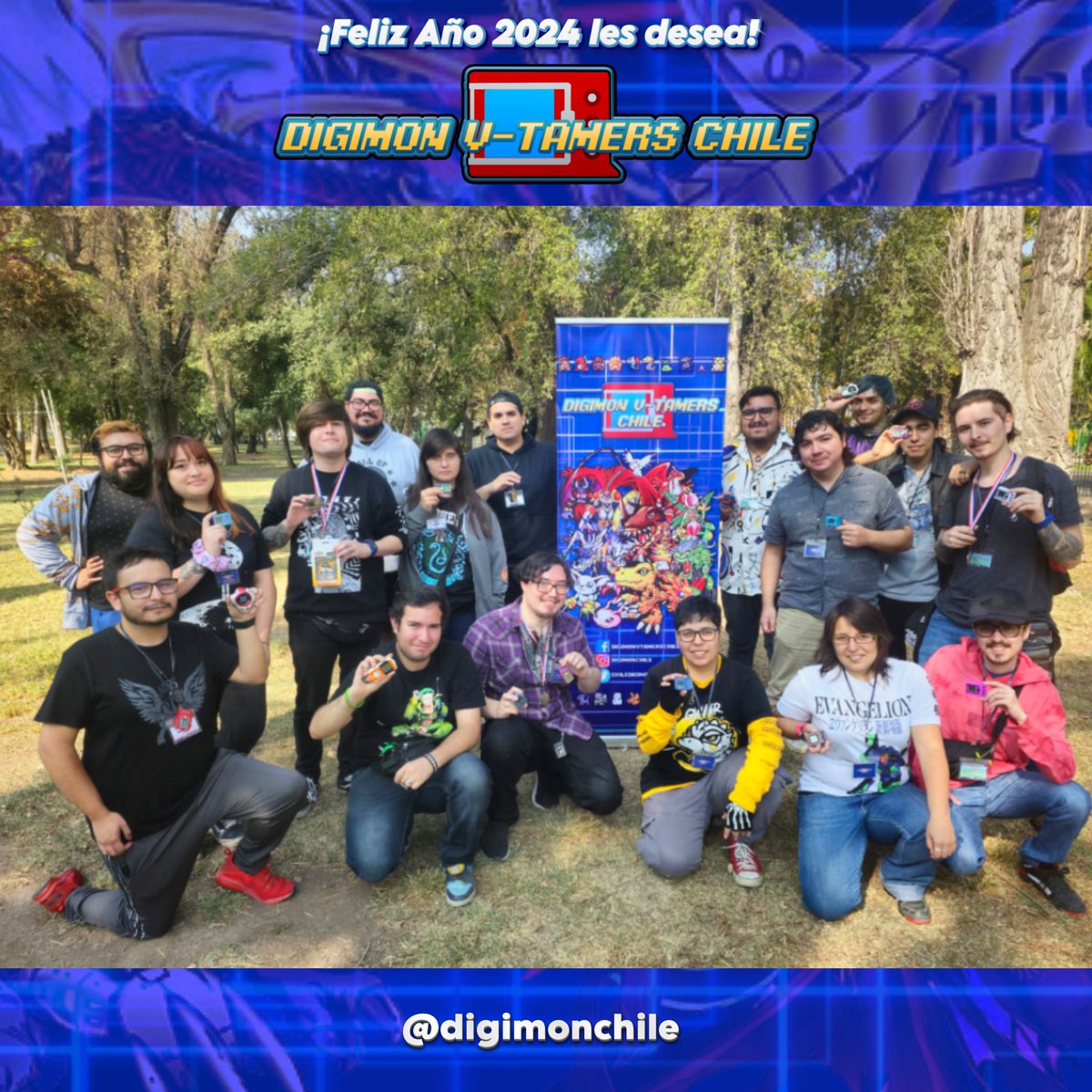 digimonchile's tweet photo. ¡Feliz Año Nuevo les desea Digimon V-Tamers Chile, el grupo más grande y activo del país! 🇨🇱🎉🥳
¡Llegamos al final de el año 2023! 🌟
¡Este año como comunidad hemos hecho muchos nuevos amigos y vivido muchas lindas experiencias junt@s!
🌐Post completo en Instagram @digimonchile https://t.co/ahlHGRU7fI