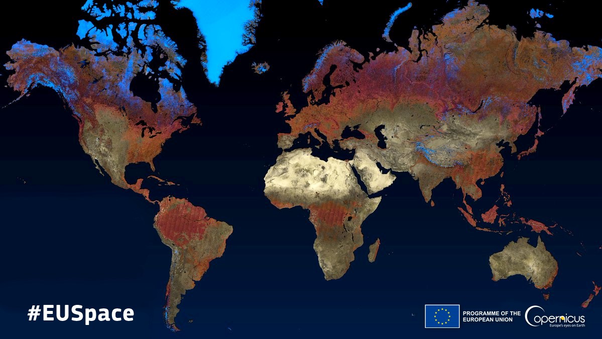 🎉🪅Happy 2⃣0⃣2⃣4⃣! 🥳🍾 Best Wishes to our users, followers, partners, colleagues and friends! ⬇️#Copernicus #Sentinel2 🇪🇺🛰️ mosaic of #OurPlanet 🌎🌍🌏 #HappyNewYear #Happy2024