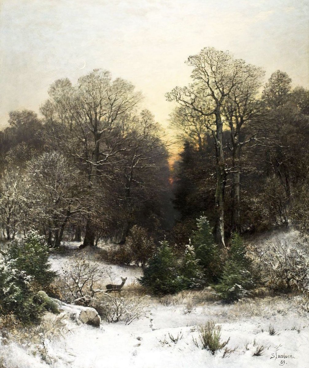 'For last year's words belong to last year's language. And next year's words await another voice. And to make an end is to make a beginning.' - T.S. Eliot Dusk over a Winter Forest (1889) by Sophus Jacobsen