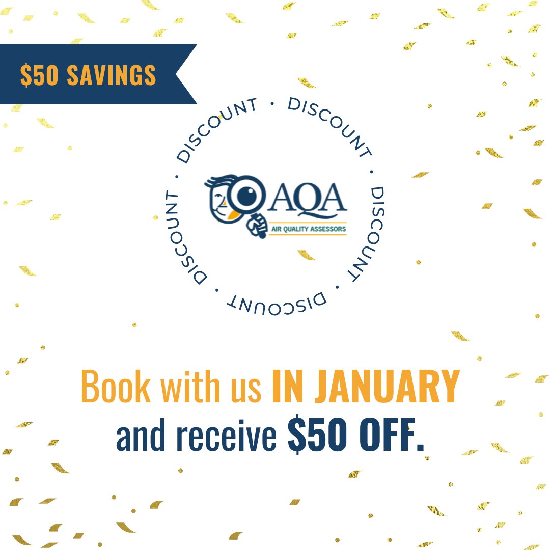 Start the new year off with $50 off if you book with us in January! ✨

Visit our website for more information. 
🌐 airqualityassessors.com

#airqualityassessors #floridahomeowners #floridabusinessowners #monthlypromo #discountpromo