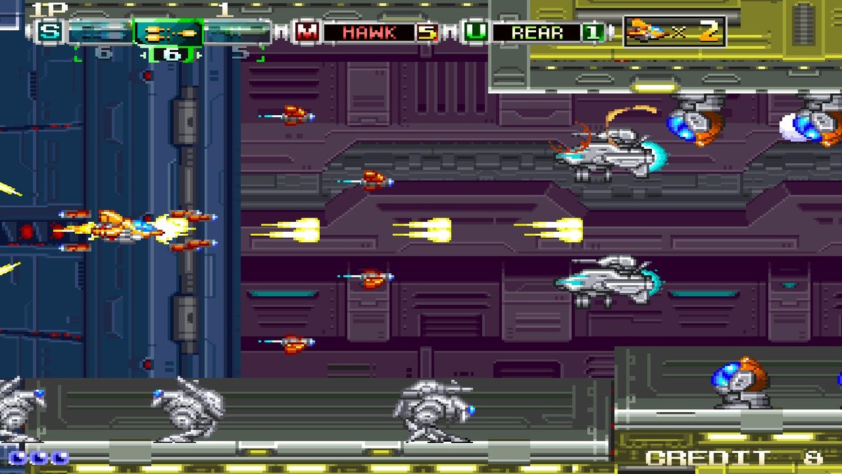 backtomira1's tweet image. #NintendoSwitch #shmup #pixelheart 
finished my first game in 2024. 
its Andro Dunos 2.