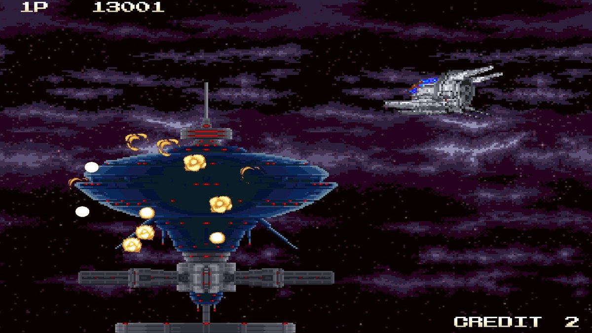 backtomira1's tweet image. #NintendoSwitch #shmup #pixelheart 
finished my first game in 2024. 
its Andro Dunos 2.