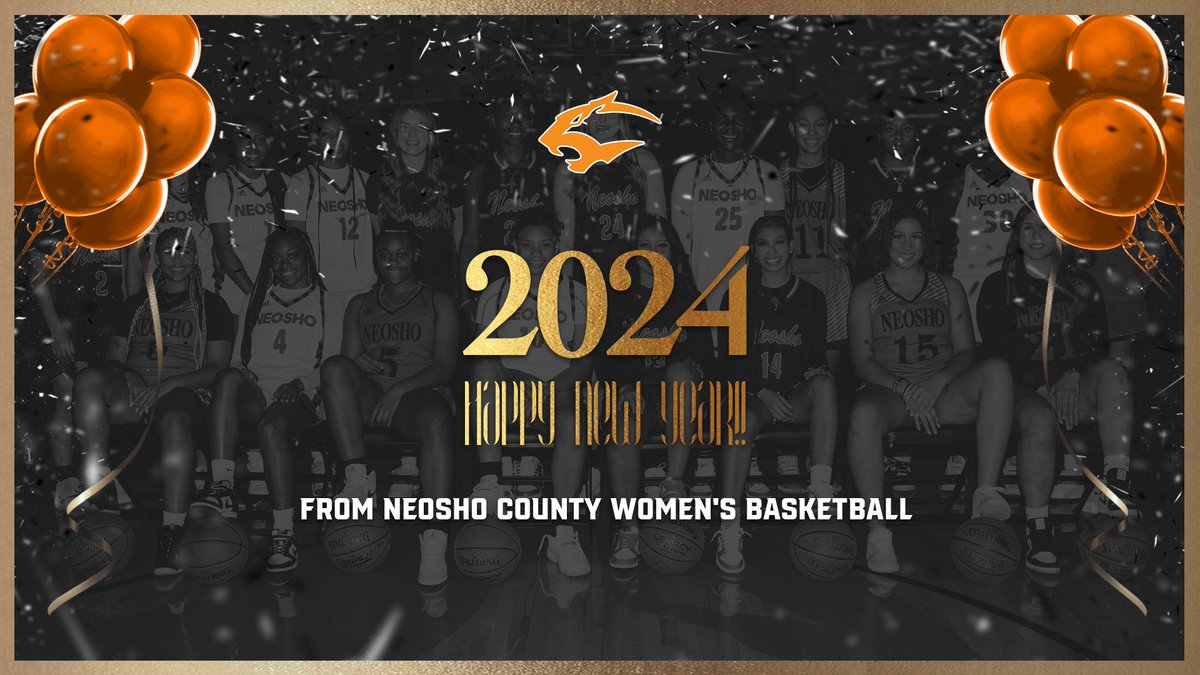 The Neosho County Women's Basketball team would like to wish everyone a Happy New Year in 2024. #THENEOSHOWAY #94FEETOFCHAOS #40MINUTESOFCHAOS