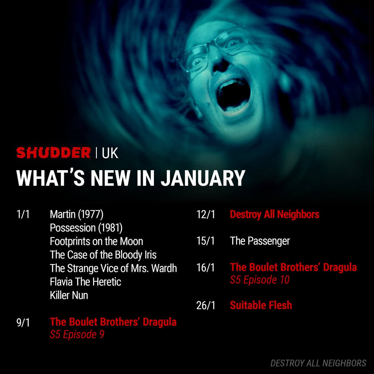 Shudder_UK's tweet photo. New Year's resolution: watch more horror. 👻 https://t.co/NC7nzcAAYM