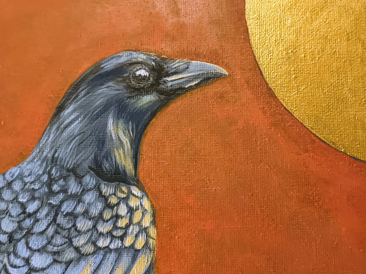 Totnesbabe's tweet photo. #crow #finished #crowportrait #Torquaycrow #bedroomartist Just finished this painting https://t.co/IBbDeGIh7Q