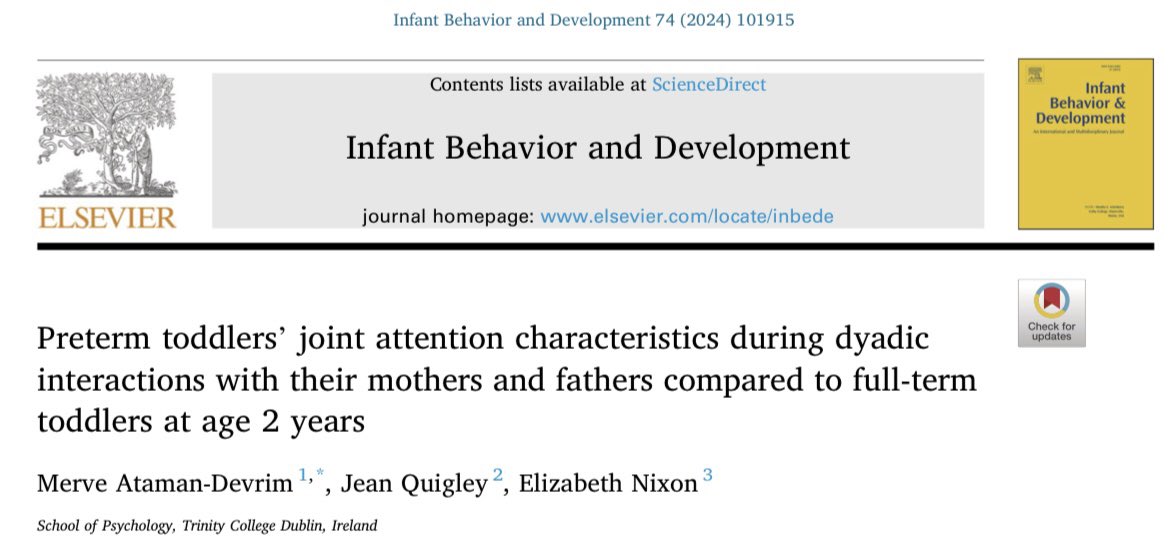 📣Thrilled to announce the publication of our latest article examining preterm and term-born toddlers' joint attention interactions with their mothers and fathers📣 Feel free to share the link to help us reach out to more readers😊 sciencedirect.com/science/articl…