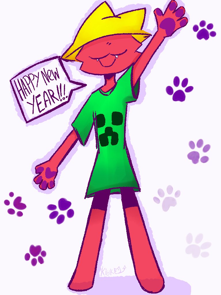Kiuuuuko's tweet photo. 🎉THE NEW YEAR IS HERE🎉
#Animationvsminecraft #cat #thesilly #animationvsanimator #creeper #red #avared #avmred #HappyNewYear https://t.co/Jy3XwgtdF3