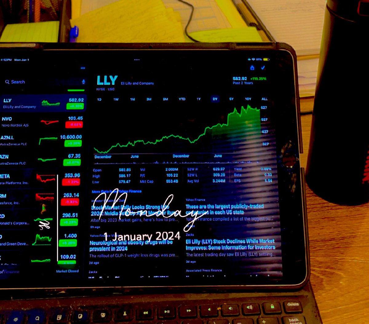 AlweleieH's tweet photo. $LLY ليلي يا ليلي
اداء +60% في 2023 هل يكمل في 2024؟

$LLY و $NVO والشركات التي ستدخل في منافسة معهما في تصنيع أدوية إبر انقاص الوزن الرائجة في الأسواق حالياً ستكون تحت المجهر لعام 2024. https://t.co/f1oRbFheBO