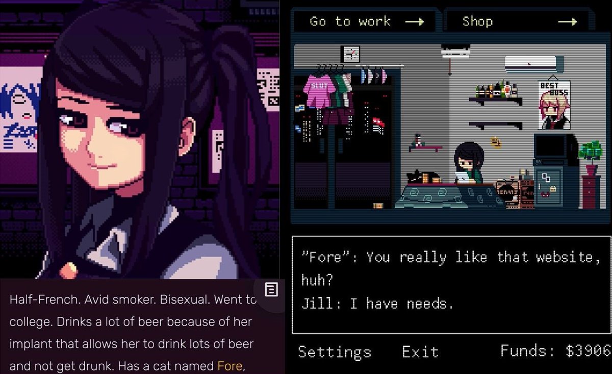 claire_yuri_alt's tweet photo. Anyway, Jill Stingray is iconic and everyone should play VA-11 Hall-A at least once. https://t.co/JKKwFEnFQ5