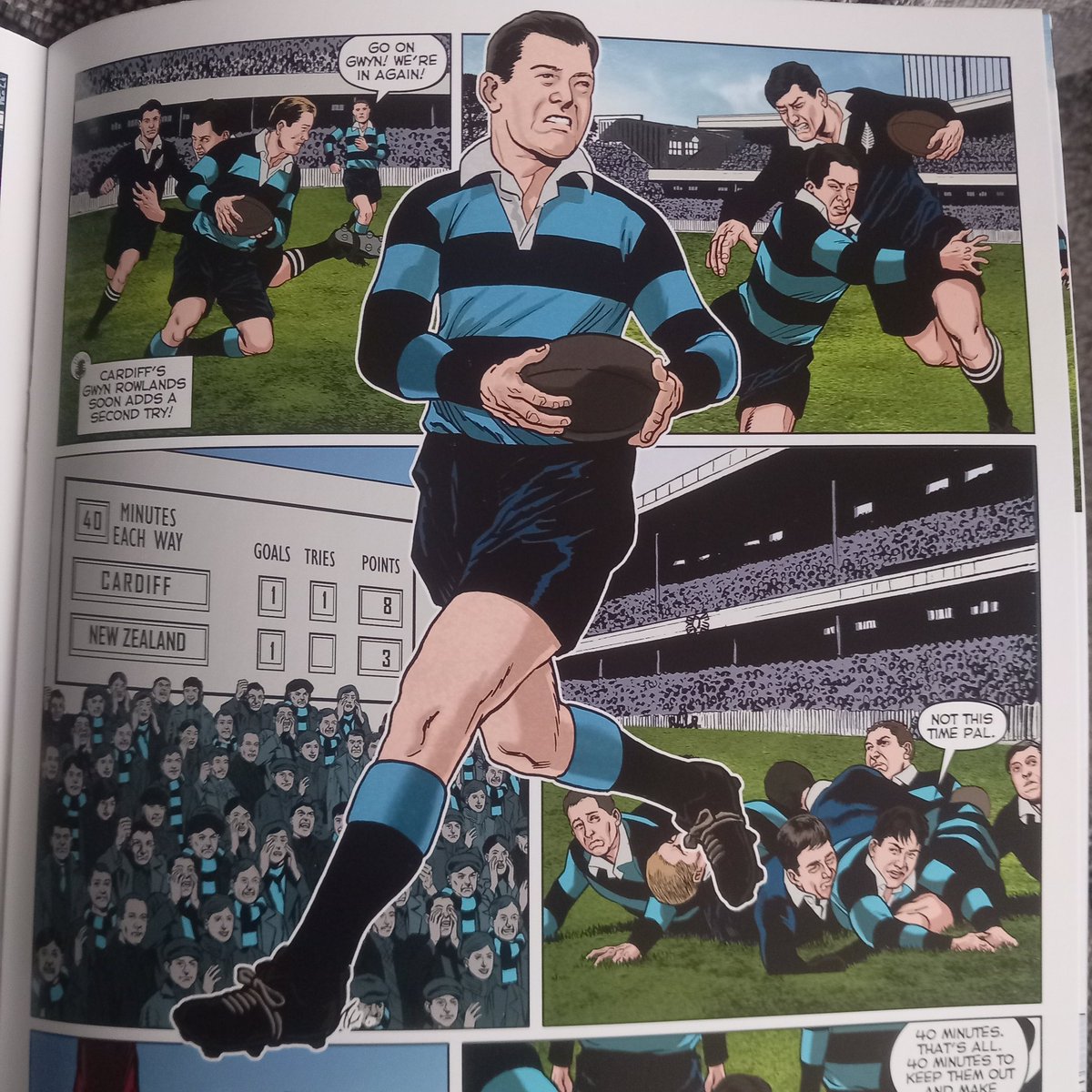 Cardiff today playing in a mudbath, but nevertheless trying to play with endeavour and panache.

Very 1950s in fact.

If YOU are a fan of the rugby of the 50s, we still have copies of Bleddyn, telling the story of the decade's greatest game.