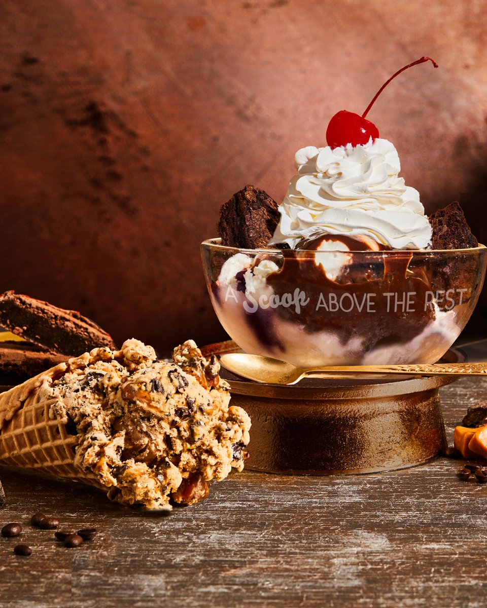 Features that bring warmth and comfort are what we all crave this season. Get the Hot Fudge Brownie Sundae or try Caramel Macchiato in a fresh baked waffle cone and celebrate the new year with sweetness.