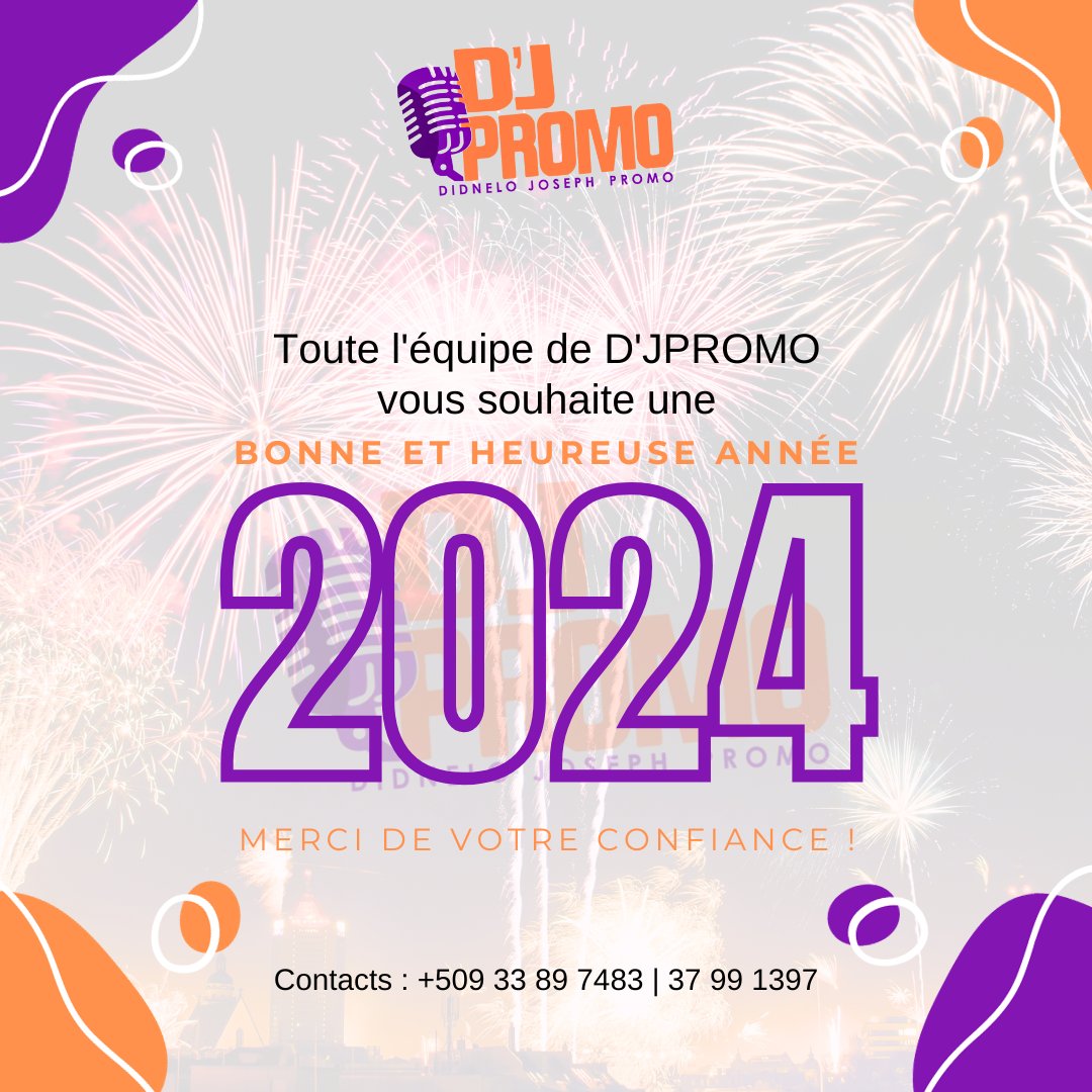 DJPromo509's tweet photo. L'équipe de D'JPromo souhaite une Bonne et heureuse année 2024 à vous tous !

Merci de votre confiance !
@DJPromo509 https://t.co/OUHMTo3ojm