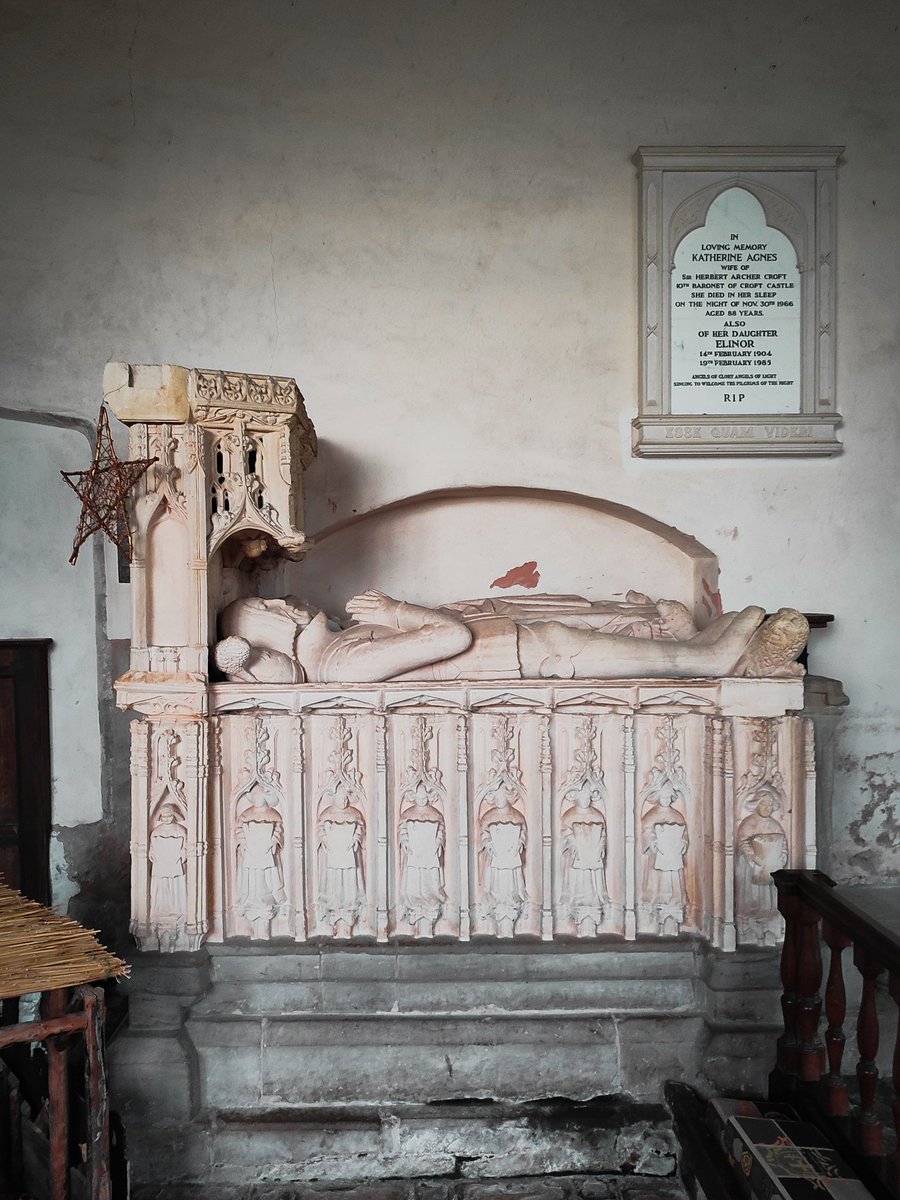 Monument to Sir Richard Croft (d1509) and his wife Eleanor. Croft St Michael and All Angels.