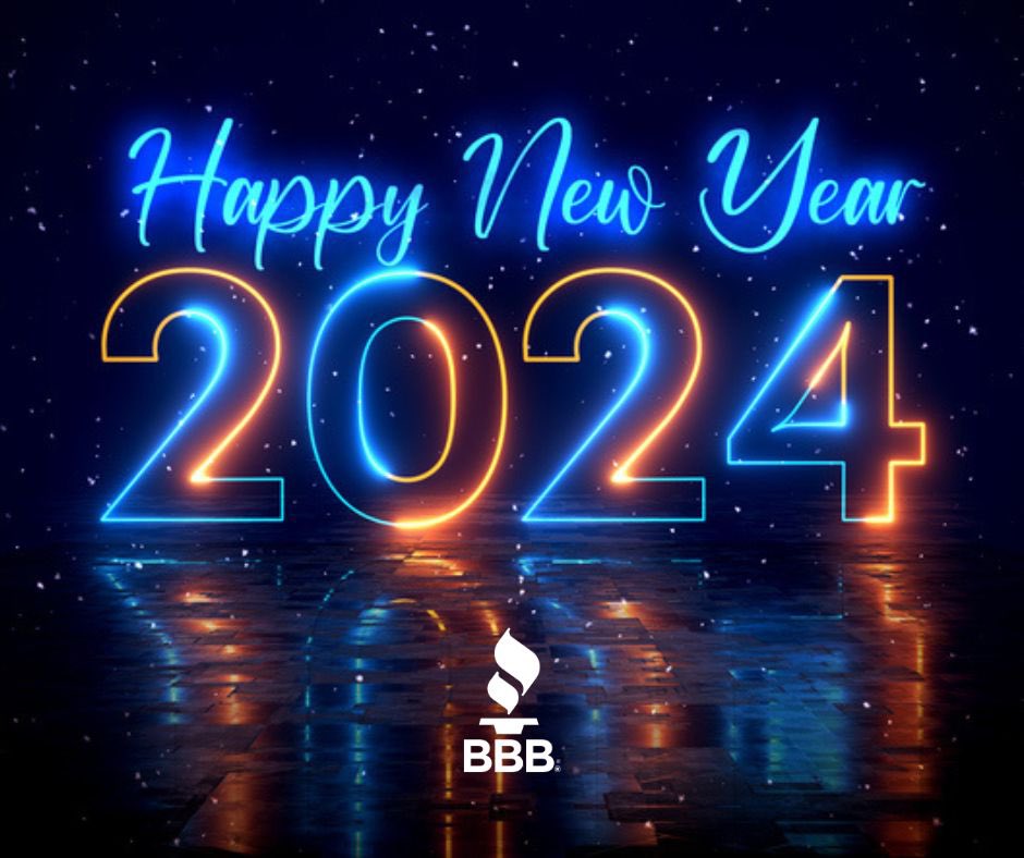 Happy New Year from the Better Business Bureau of South Central Louisiana! 2️⃣0️⃣2️⃣4️⃣ 🎆🎇