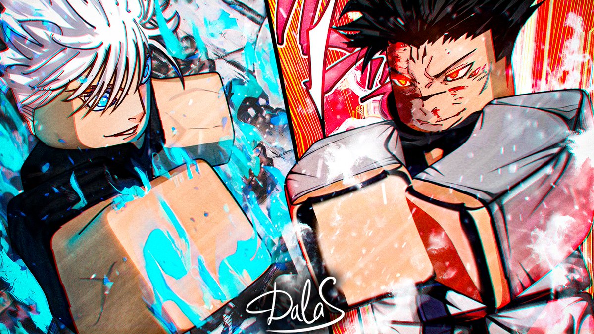 dalas9s's tweet photo. Gojo vs Sukuna😈
============
Commisioned
PORTFOLIO - https://t.co/Q5tHsWdPBn
Author : me 
Can u please Like and Retweet📷#RobloxDevs #RobloxGFX #ROBLOX #robloxart https://t.co/lNRgG37huA