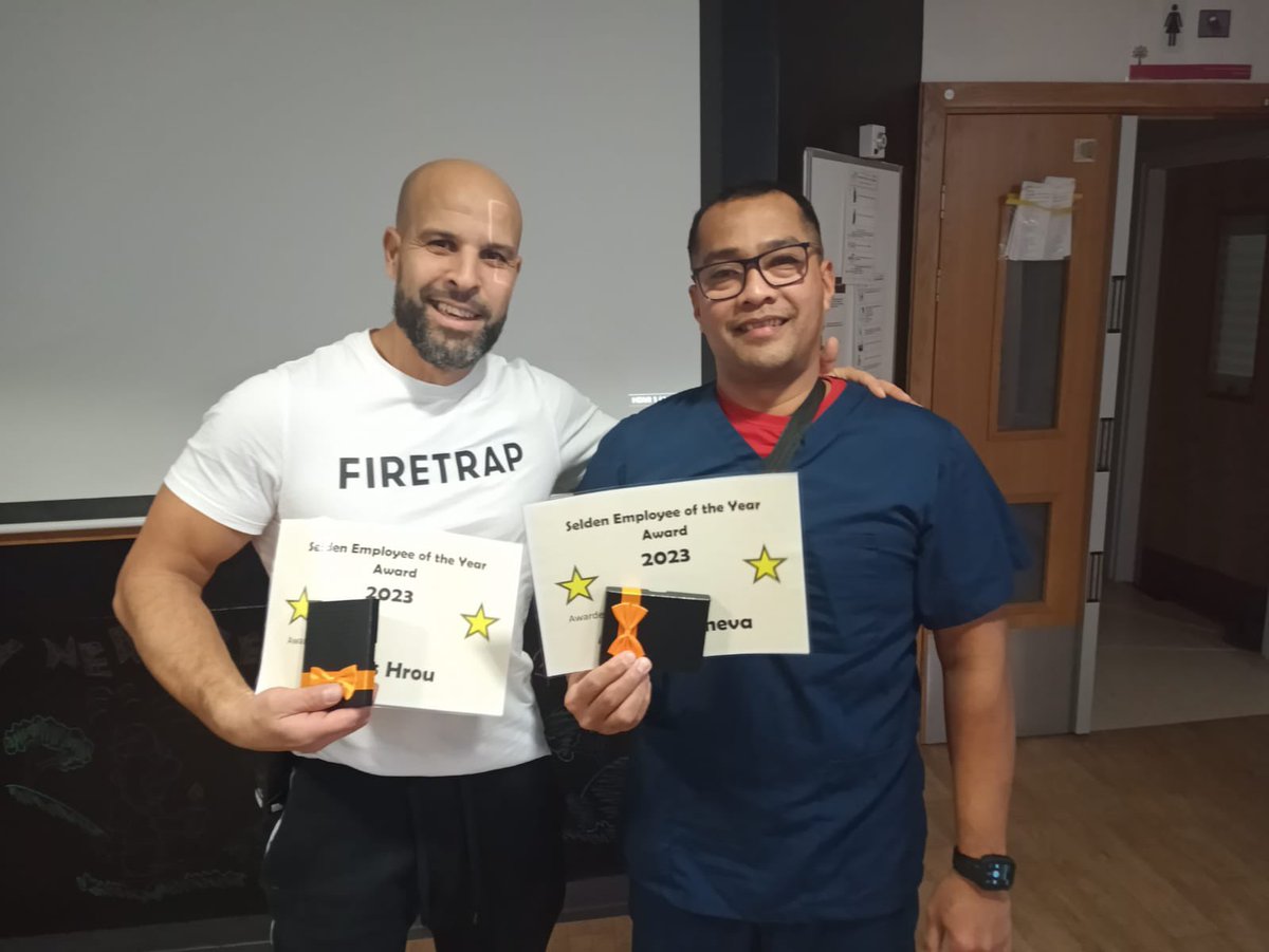Selden send a huge congratulations to aldwin and houss who have been awarded joint employee of the yr 2023. Outstanding contributions to the selden centre , ensuring service excellence. Thx u and well done <a href="/SeldenCentre/">Selden Centre</a> <a href="/SPFT_NurseEd/">SPFT Nursing Research, Education & Development</a> <a href="/SPFTwomen/">SPFTWomen</a> <a href="/SPFTNHS_careers/">Sussex Partnership NHS Trust Careers</a>