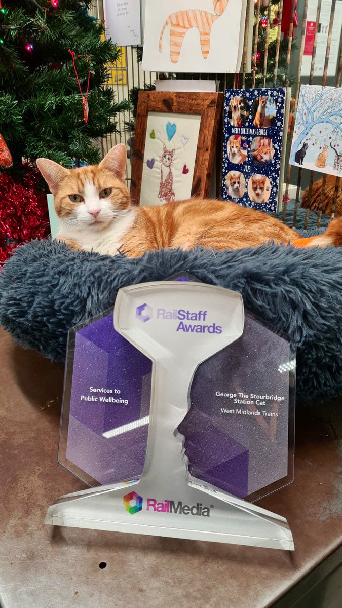 I may not have been mentioned in the New Years Honours list I am humbled & say Thank you @RailStaffAwards for my very own special award & thank you to everybody who nominated and voted for me Services to Public Wellbeing ❤️ #cats #cats #Cat #CatsOnTwitter #CatsOfTwitter