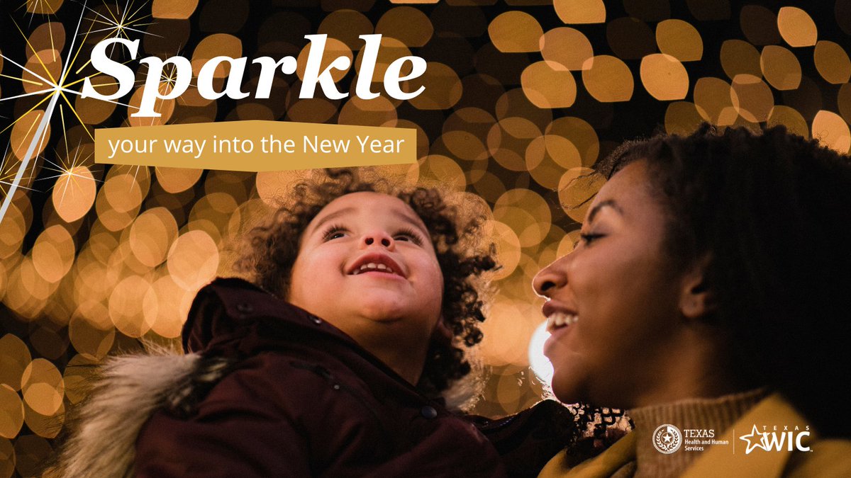 TexasHHSC's tweet photo. May your new year be filled with joy and cheer. Happy New Year, from Texas WIC and Texas HHSC!

#TexasWIC #TexasHHSC #HappyNewYear https://t.co/Fr4l09eA6r