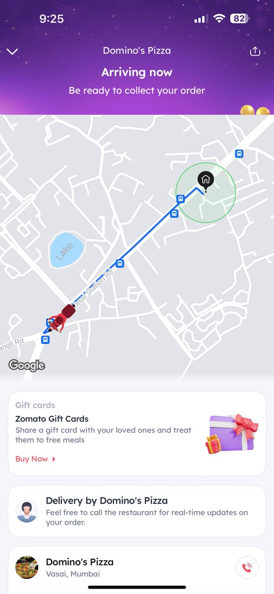 SagarParulekar's tweet photo. @dominos &amp; @zomatocare @zomato collaboration is fooling the customer giving fake status about the food preparation &amp; Delivery. Please check for yourself the delivery person along with time. This is my 3rd experience with Dominos. https://t.co/D5Jz3B0ake