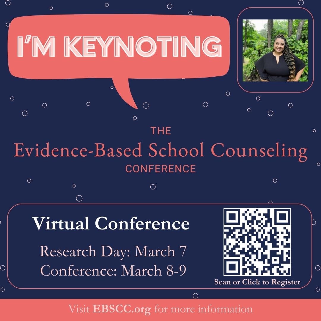 In the effort to live more boldly, I am honored to announce that I will be a Keynote Speaker for the National Evidence-Based School Counseling Conference. 

This is a complete joy. Register today! 
#scchat #counselored #ebscc24
 ebscc.org/tickets.php