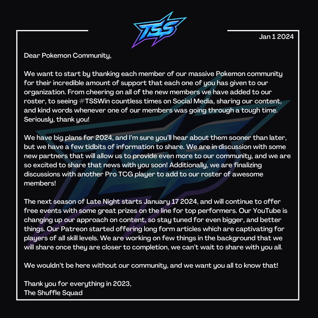 CriticalHitTCG's tweet photo. It’s been a wonderful 2023, and we are so EXCITED for 2024! Happy New Year! https://t.co/Gy79lxH9vu