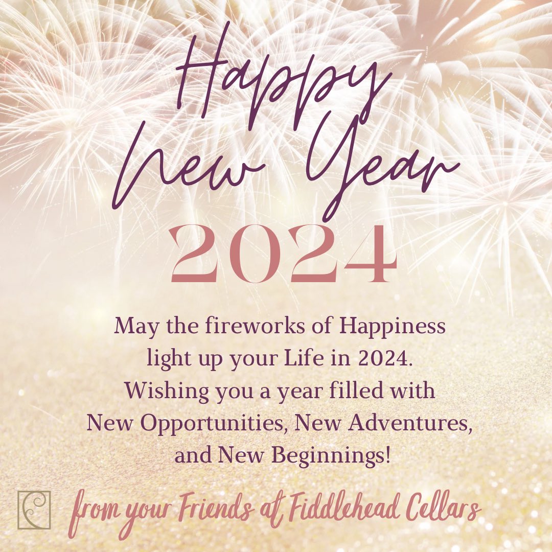 fiddleheadwine's tweet photo. Clink, Sip, Hooray, it’s New Year’s Day! Cheers to 2024! 🥂

#fiddleheadwine #fiddleheadcellars #newyearsday #newyearsday2024 #winery #wine #localwinery #californiawinery #winelover #cheers https://t.co/d6Lq1FrDTE