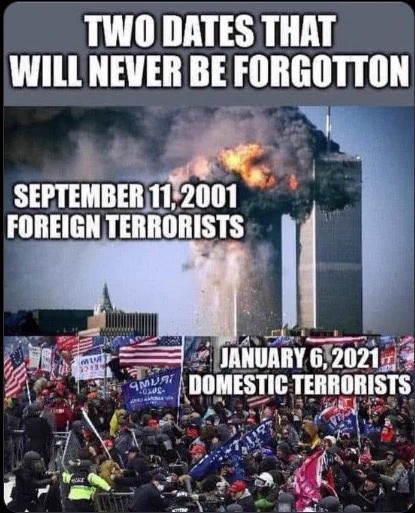 JTraversDevine's tweet photo. Don't let them BS you - January 6th was an Insurrection! It wasn't a peaceful demonstration that 'got out of hand', it wasn't 'freedom of speech'. A failed coup d'état. Worse, a whole political party - Republicans - refused to indict the criminal. GOP TOO RADICAL FOR AMERICA https://t.co/GzJYkQifjh