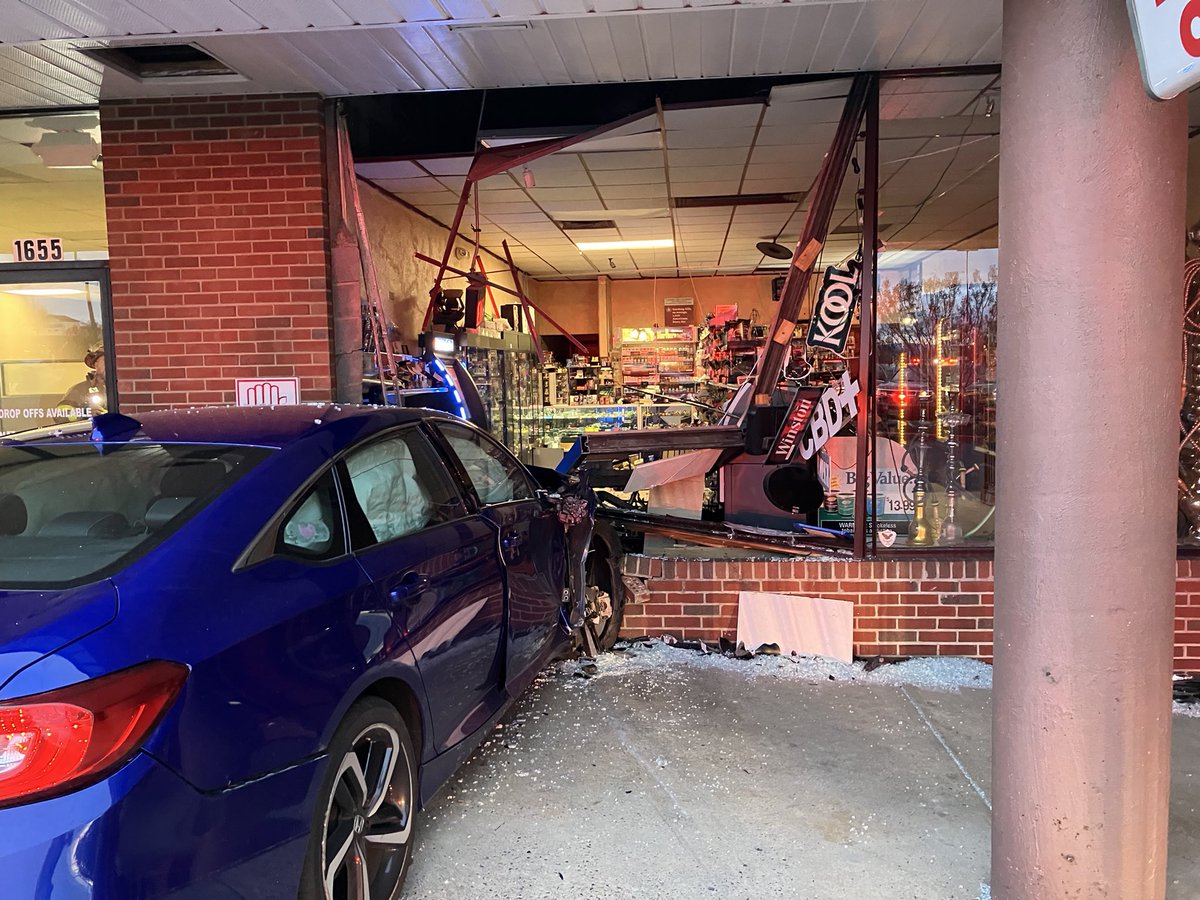This morning, units from @HFDVA operated on a vehicle into a building call. No injuries. Crews secured the structure and placed temp. shoring. @HarrisonburgVA #BuildingInspector o/l.