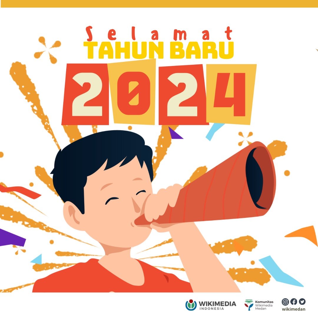 wikimedan's tweet photo. Halo kedan Wiki! 🙌
Selamat Tahun Baru!
Terima kasih sudah membersamai kami di tahun 2023.
Semoga tahun ini kita bisa saling bertumbuh bersama dalam membebaskan pengetahuan.
Tetap semangat yah, sekecil apapun kontribusi kamu akan tetap bermakna. 🤝
#wikimedia #wmid https://t.co/X7FgWUMkhi