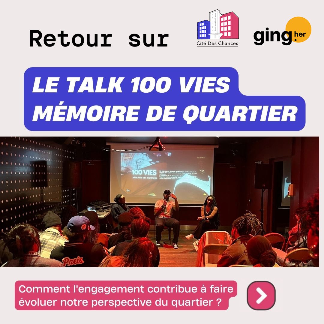 CiteDesChances's tweet photo. Le quartier, symbole et chez-soi. Ahouefa de Cité de Chances explore ces espaces avec Banlieusard Nouveau et Ball.He lors du talk par GinHer.

Découvrez aussi l'exposition et le court-métrage Pema. Une expérience enrichissante grâce à Gin Her.

#CitéDesChances #GinHer #Talk https://t.co/1w04klC9yk