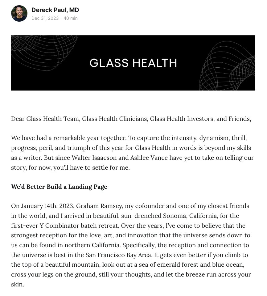 🎊🎇Glass Health 2023 Year in Review🎆🎉

blog.glass.health/glass-health-2…

<a href="/ycombinator/">Y Combinator</a> <a href="/Initialized/">Initialized Capital</a> <a href="/element119/">Graham Ramsey</a> <a href="/dereckwpaul/">Dereck Paul, MD</a> #MedTwitter #MedX