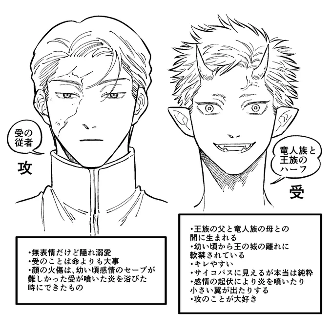辰年なので、辰(竜)にちなんだ創作BLを考えてみた…✍️もうちょい広がりそうなので、明日追加します 